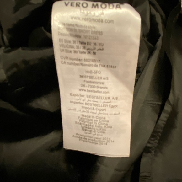 VERA Moda Black & Gold Holiday Mini Dress Size 36 Small - Picture 4 of 5